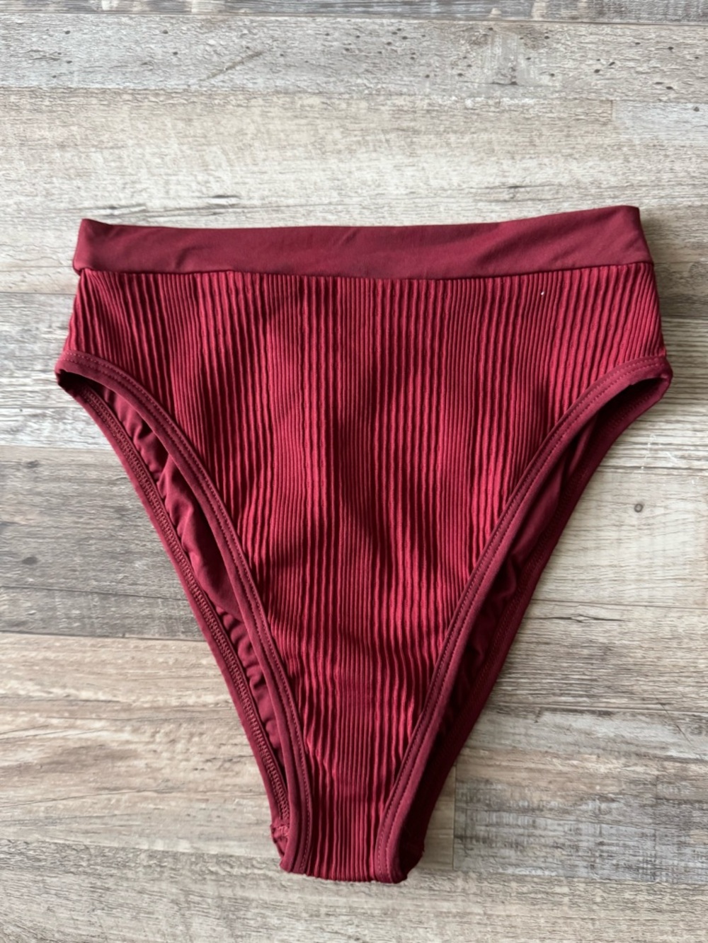 NWT L*Space Women's Frenchi Bikini Bottoms in Maroon | Size Medium
